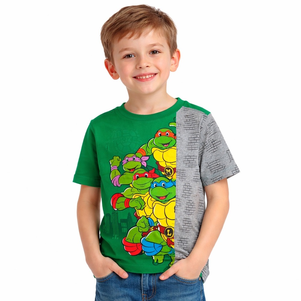 Nickelodeon TMNT Ninja Turtles‎ Boys Size 7 Green Graphic Short Sleeve Tee NWOT